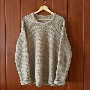 Mens  outerknown crew neck merino wool and cotton knit sweater